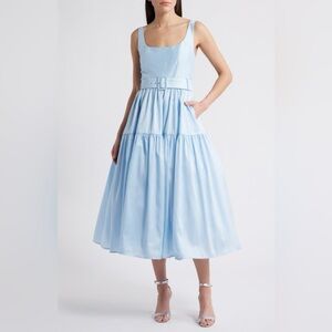 Alice Belted Tiered Midi Dress